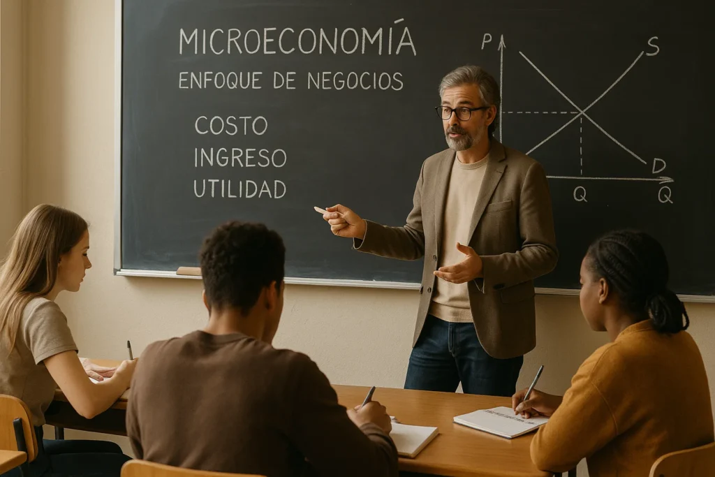 Clase práctica sobre microeconomía enfoque de negocios de Ana Luisa Graue