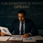 Empresario analizando el plan estratégico de negocios Cipriano.