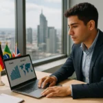 Estudiante realizando prácticas profesionales en negocios internacionales