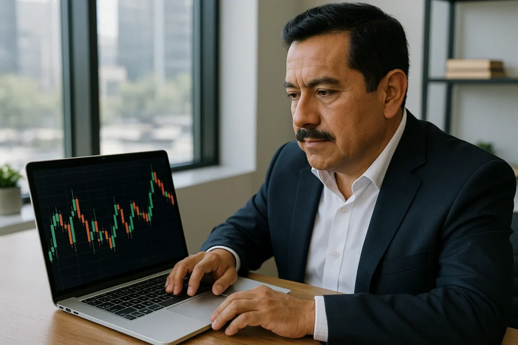 Gráficos de Yahoo Finanzas México Acciones con datos bursátiles en pantalla