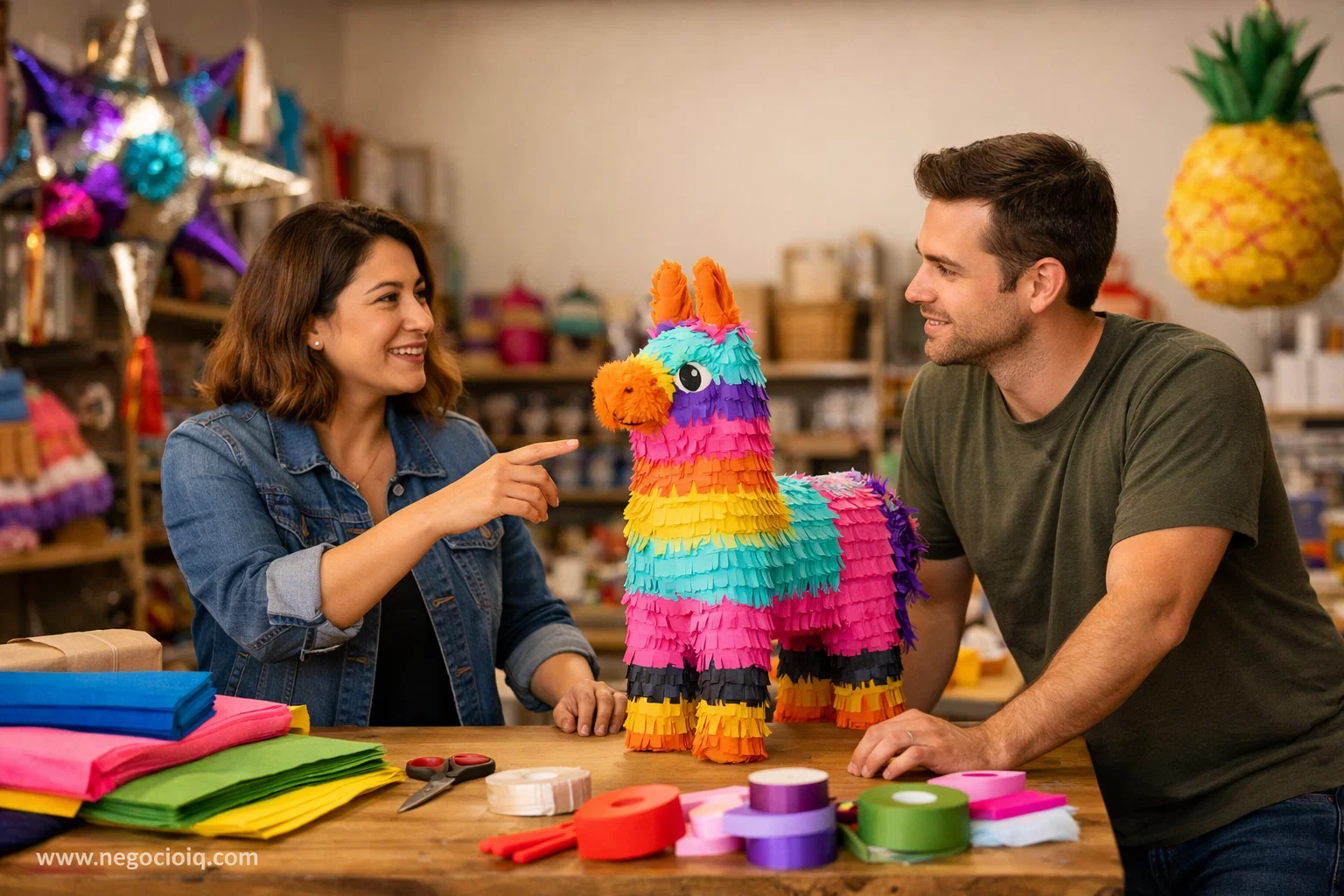Ejemplo visual de nombre para negocio de piñatas aplicado a un emprendimiento creativo