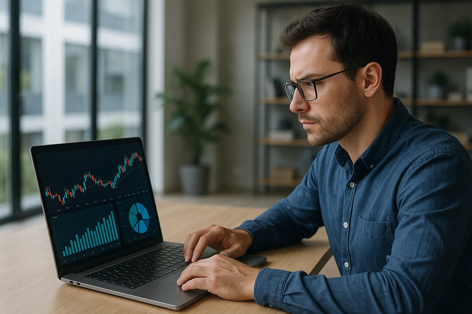 Persona analizando finanzas personales con habilidades financieras clave.