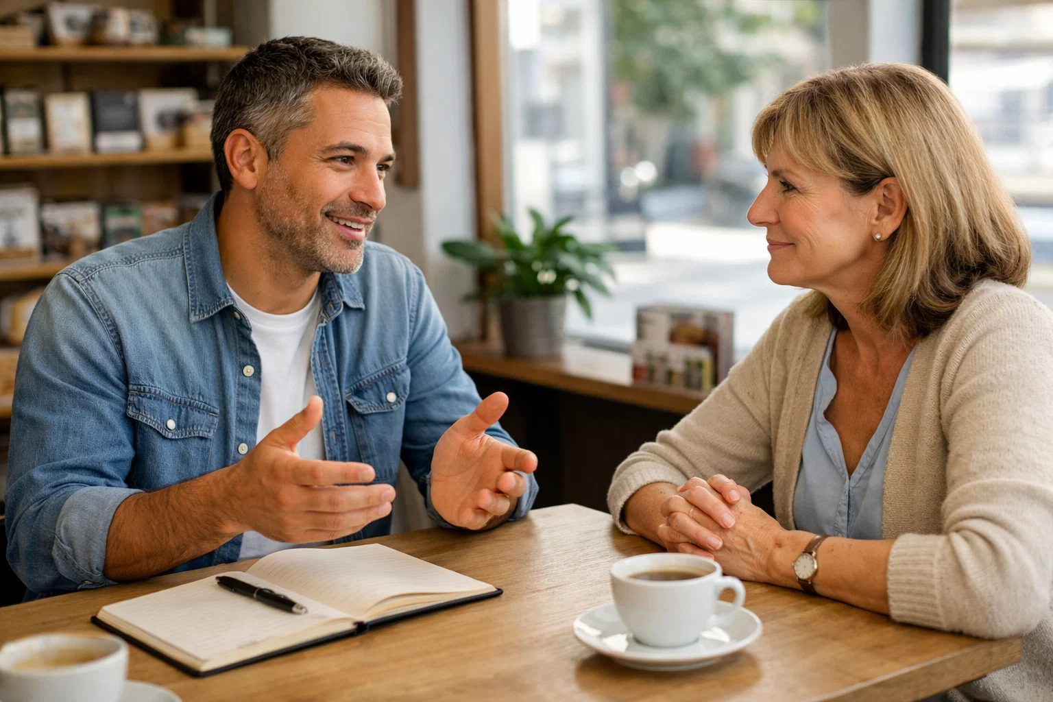 Conversación entre vendedor y cliente usando ventas consultivas explicadas