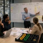 Cinturones Six Sigma representados en un equipo que analiza y mejora procesos empresariales.