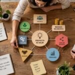 Equipo diseñando modelos de negocio innovadores mediante módulos estratégicos