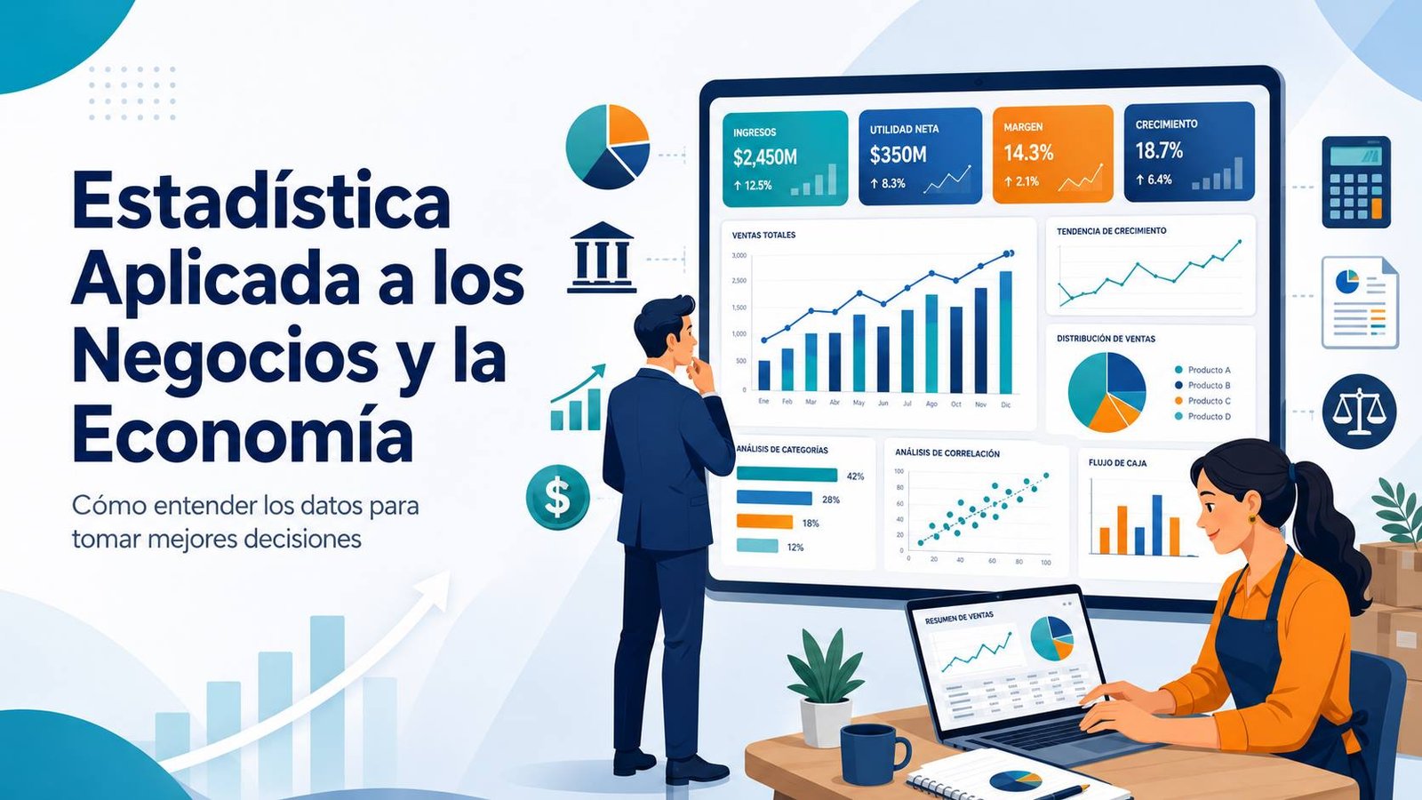 Estadística aplicada a los negocios y la economía explicada fácilmente
