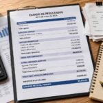 Estado de resultados en contabilidad con ingresos, gastos y utilidad de un negocio.