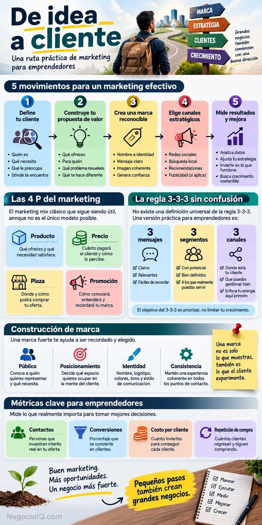 Marketing para emprendedores para crear marca y atraer clientes 2 Marketing para emprendedores explicado desde estrategia hasta medición de resultados